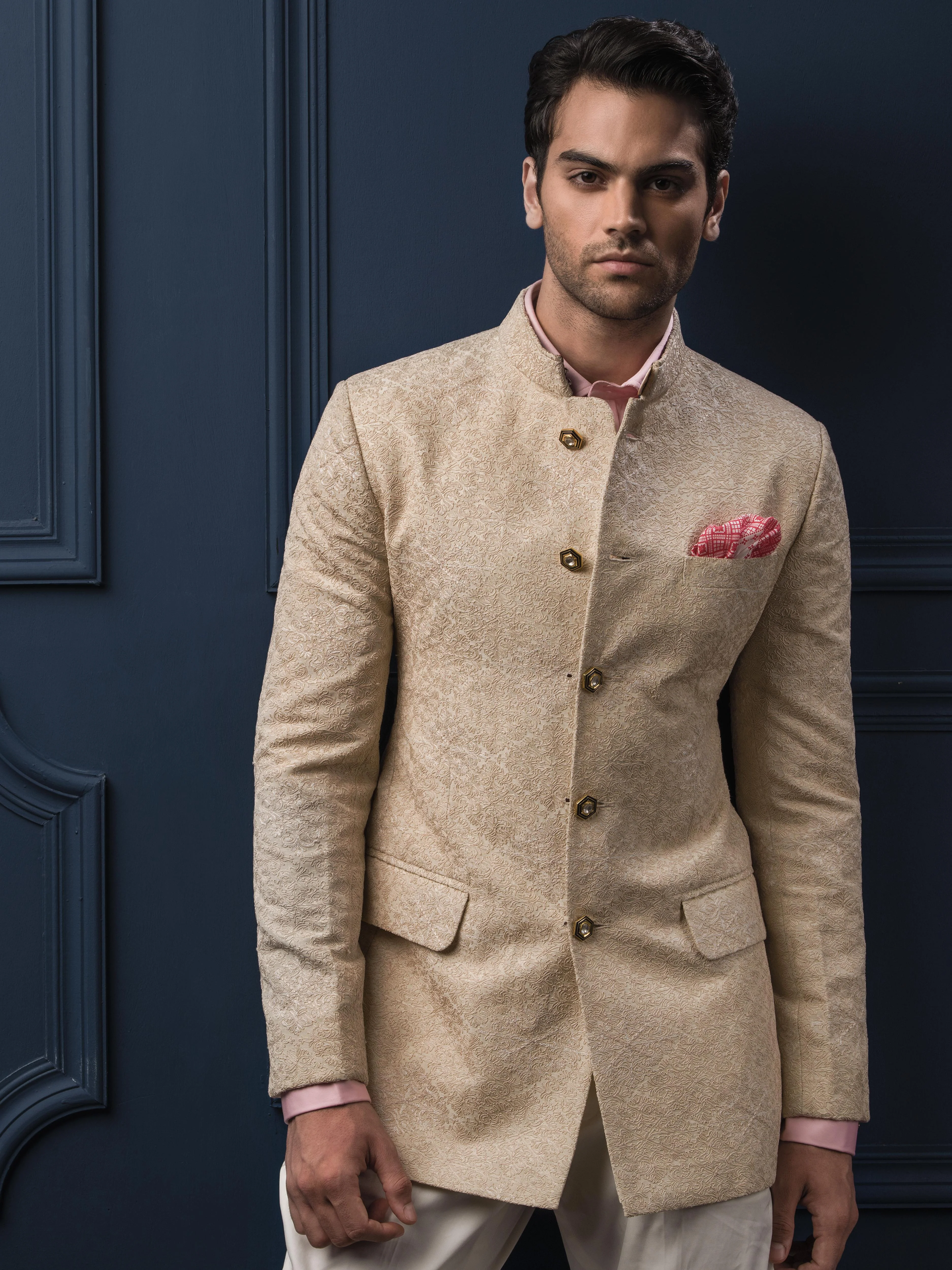 LINEN SILK BANDHGALA JACKET - Image 4